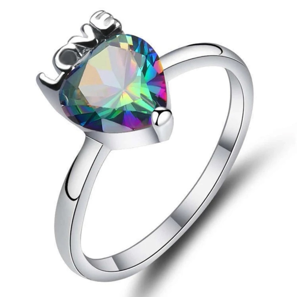 Rainbow topaz Love ring 💗